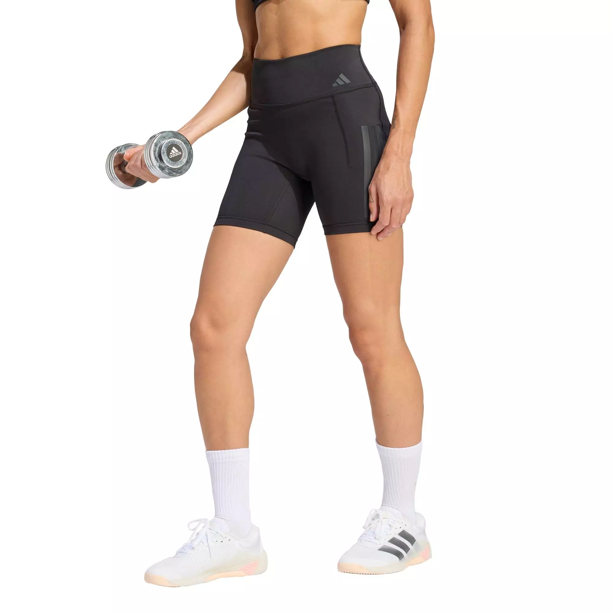 Gym & Training Optime Workout 3-Stripes Short Leggings Women Black JZ1100