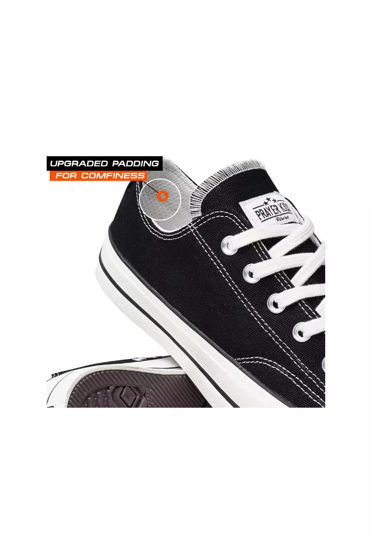 Sepatu Kasual Prayerkids 87's ox Reborn Premium Black White - Unisex