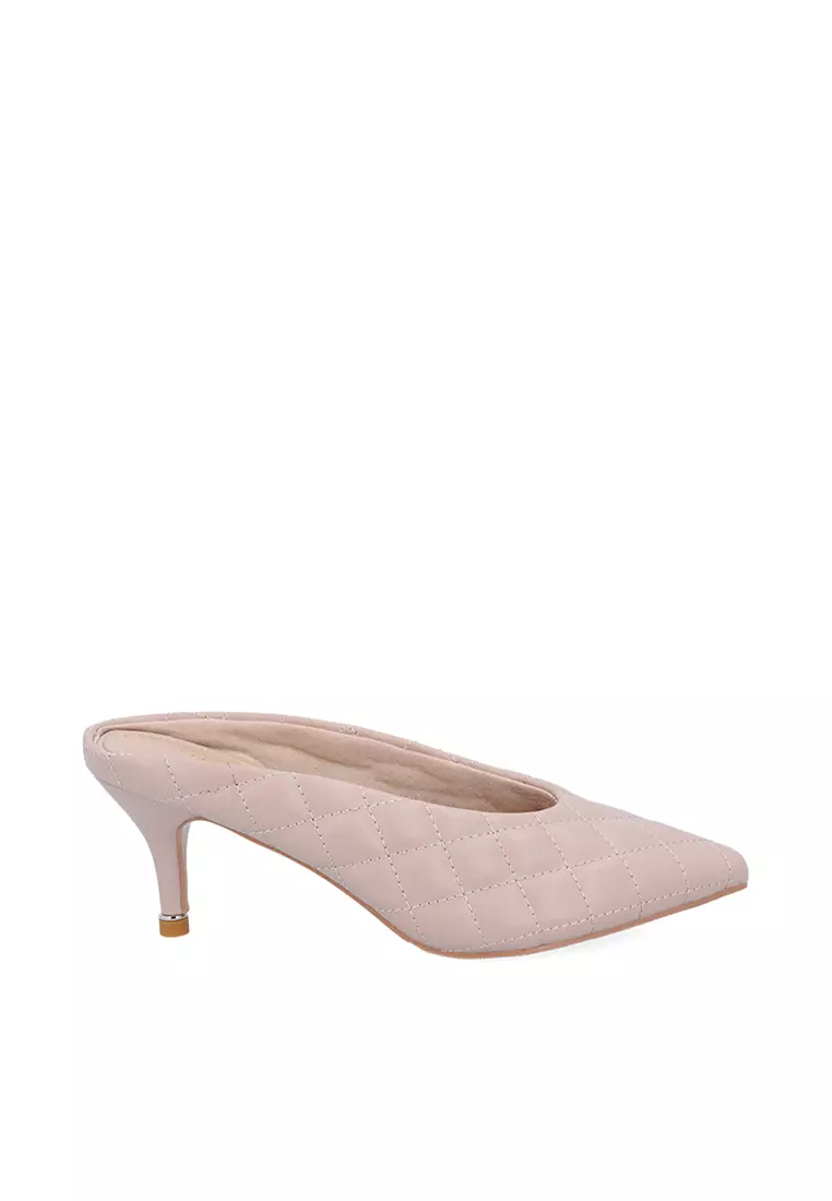 Discount on Carlo Rino  shoes - SKU: Medium Beige Cr Gracie Quilted Heel Mules