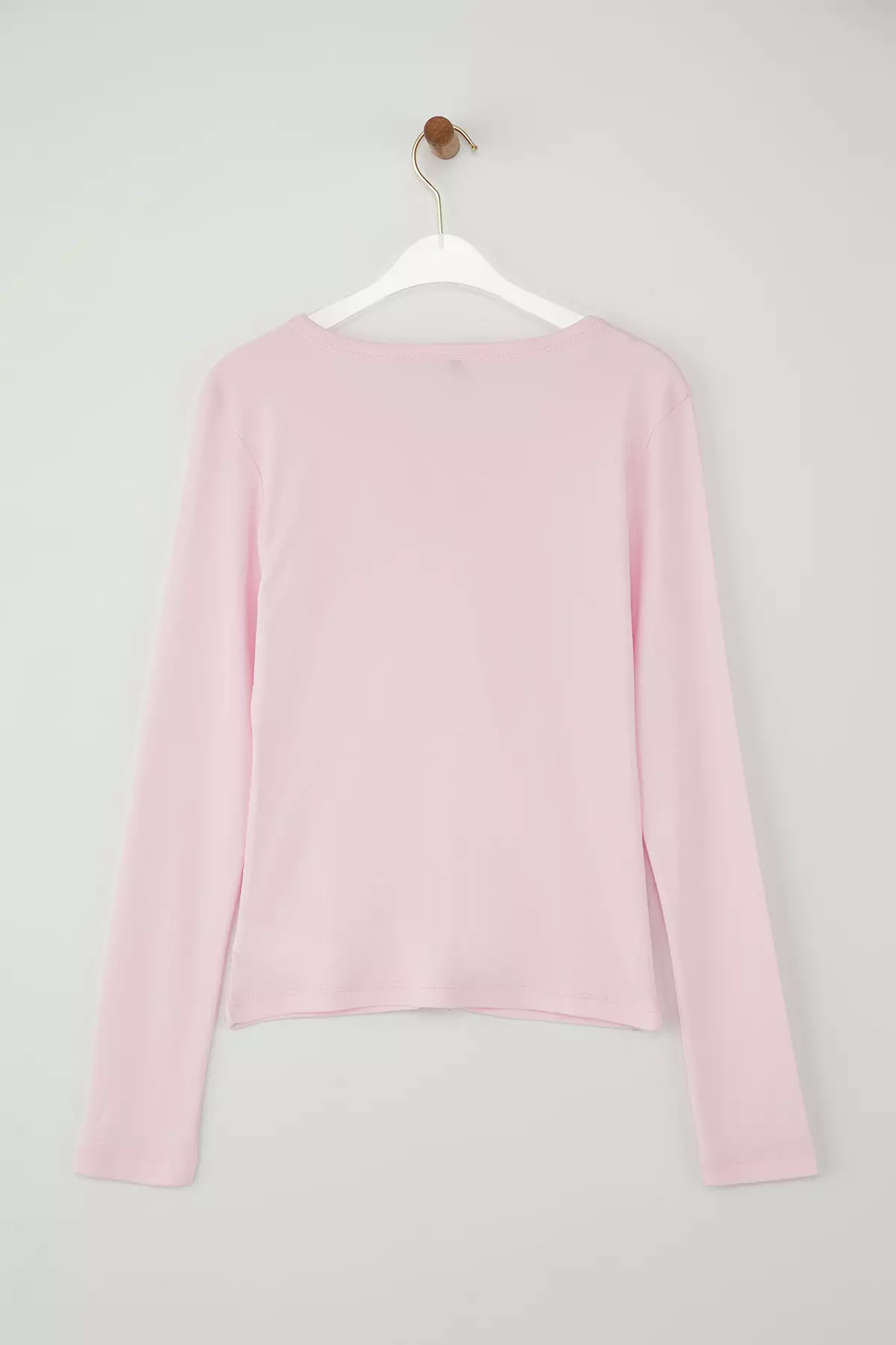 Teen Wardrobe Essentials – Pink Button-Down Stretchy Knit Blouse | Twoaw26Bz00007