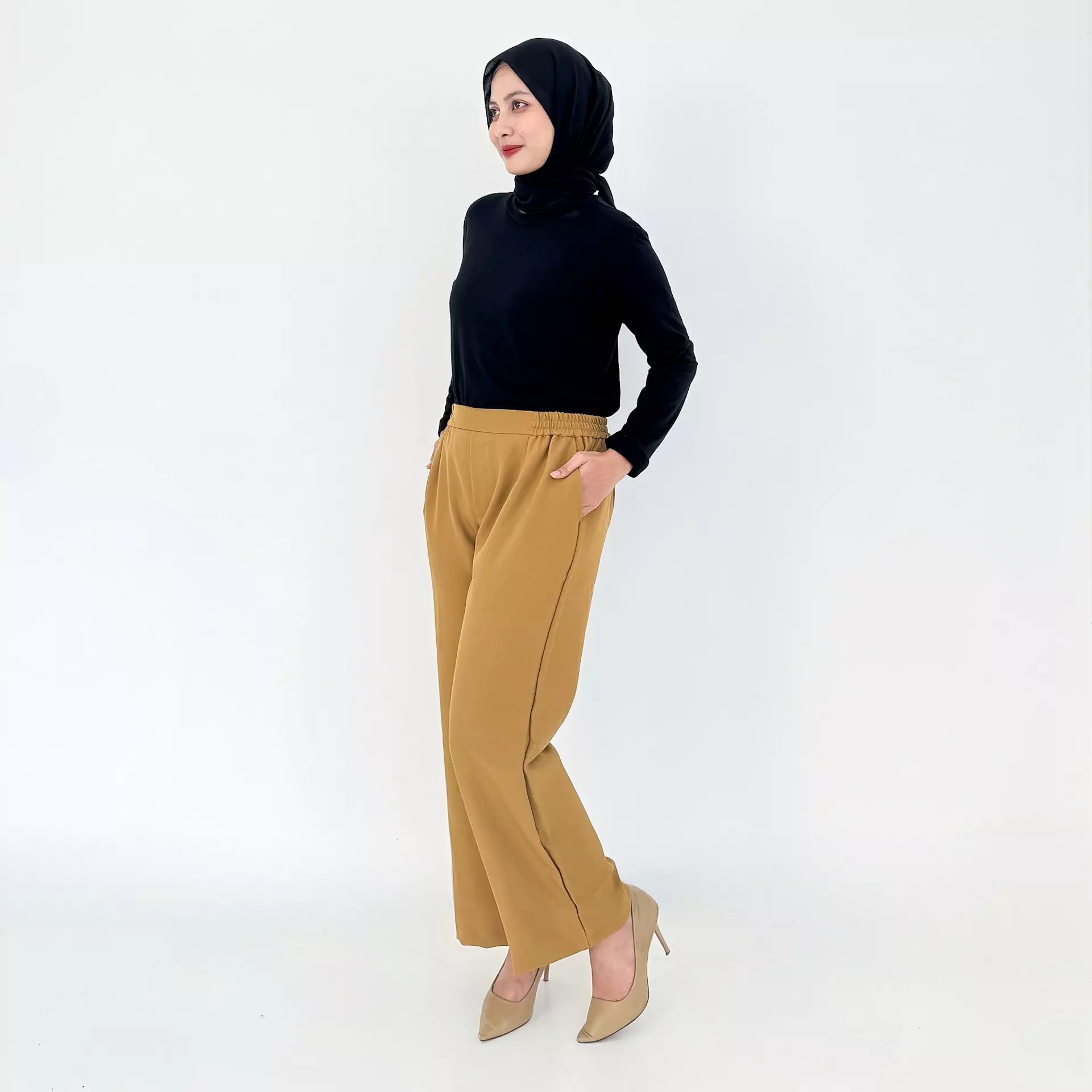 BUY 1 GET 1 FREE Kia Pants [Coklat - Hitam] Celana Basic Officewear