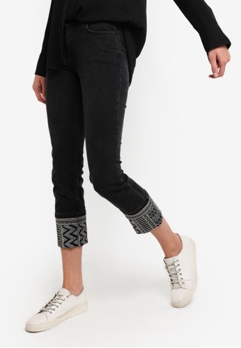 Embroidered Skinny Lurex Jeans