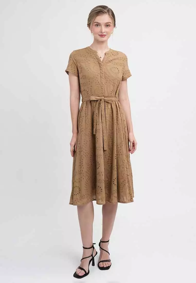 Lila Eyelet Shirt Dress