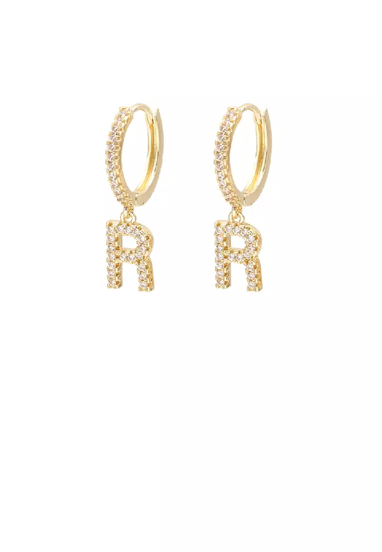 Buy Glamorousky Fashion Simple Plated Gold Alphabet R Geometric