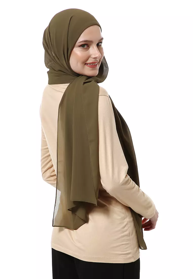 Zhalika Phasmina Motif Polos High Premium Quality - Army