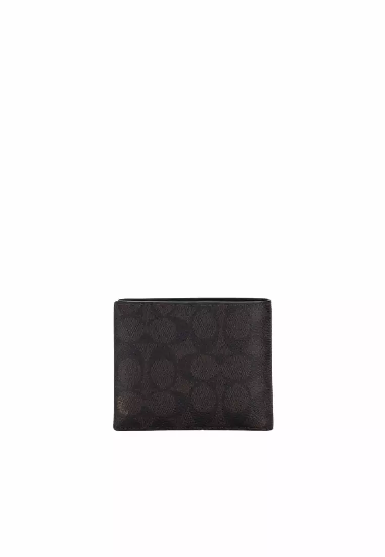 Coach Men 3 in 1 Wallet Blocked Signature In Mahogany Multi CX209