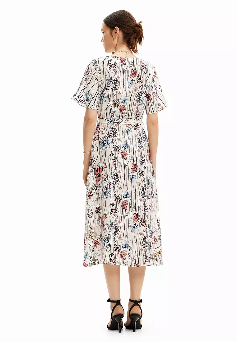 Desigual Woman Flowers Midi Dress.