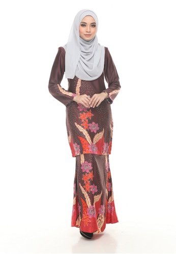 Kurung Modern Iwani (Brown) from Nur Shila in Brown