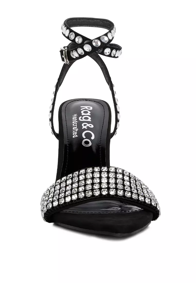Buy Rag & CO. Black High Heeled Diamante Sandals Online ZALORA Malaysia