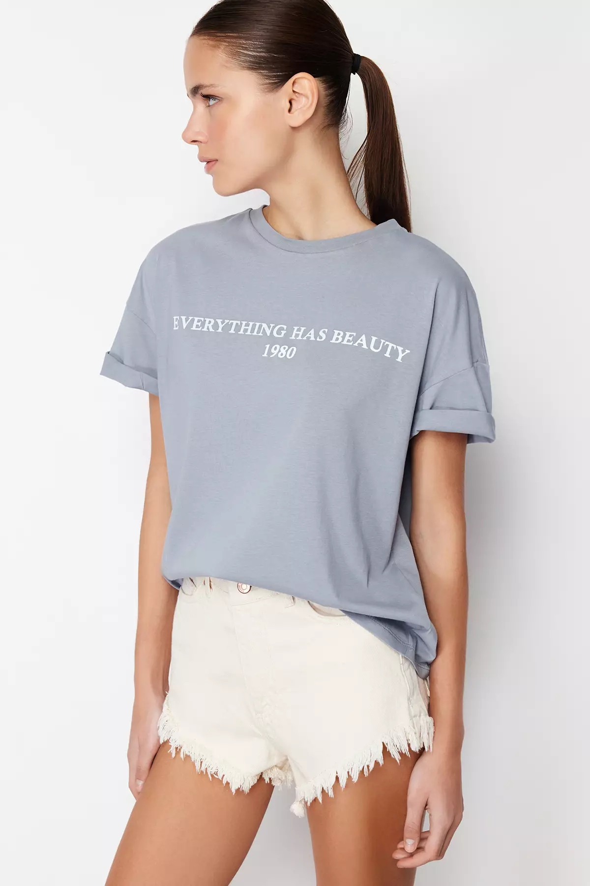 Printed Loose Pattern Knitted T-Shirt
