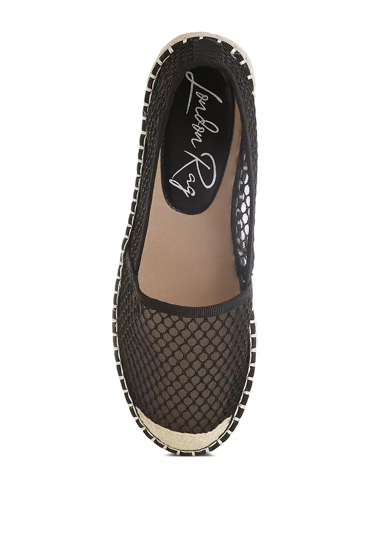 Mesh Espadrille Loafers In Black