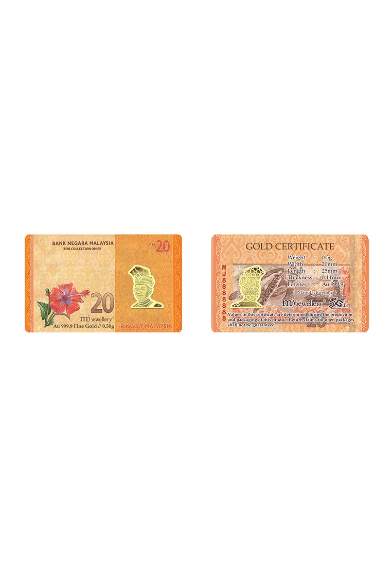 5G Gold Collection 999.9/24K Malaysian Ringgit Series Gold Bar (0.5g)
