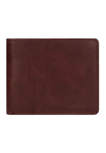 CROSSING brown Crossing Vintage Bi-Fold Leather Wallet - Kastine E1AD2ACFF01BB8GS_1