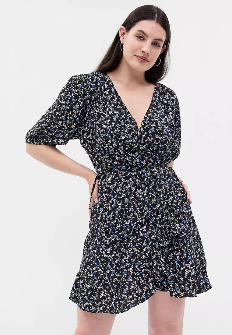 Buy GAP Tie Waist Wrap Mini Dress 2024 Online | ZALORA Singapore