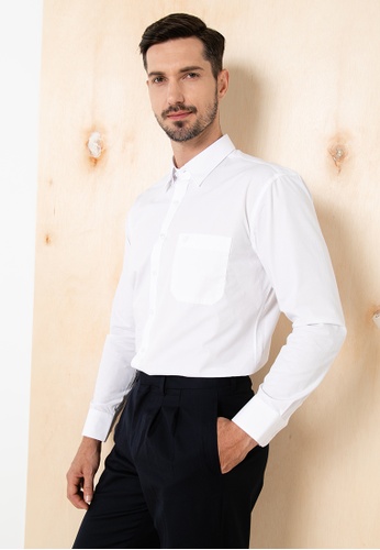 ORLANDO white Men's Long Sleeve Plain Business Shirt - Rl50001d221 F22C3AA8CC9D6DGS_1