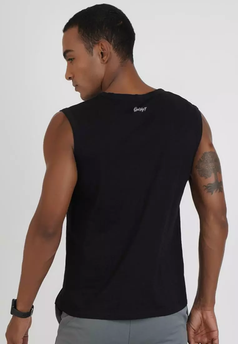 You Are a Fighter Black Cotton Sleeveless Workout/Training Tank