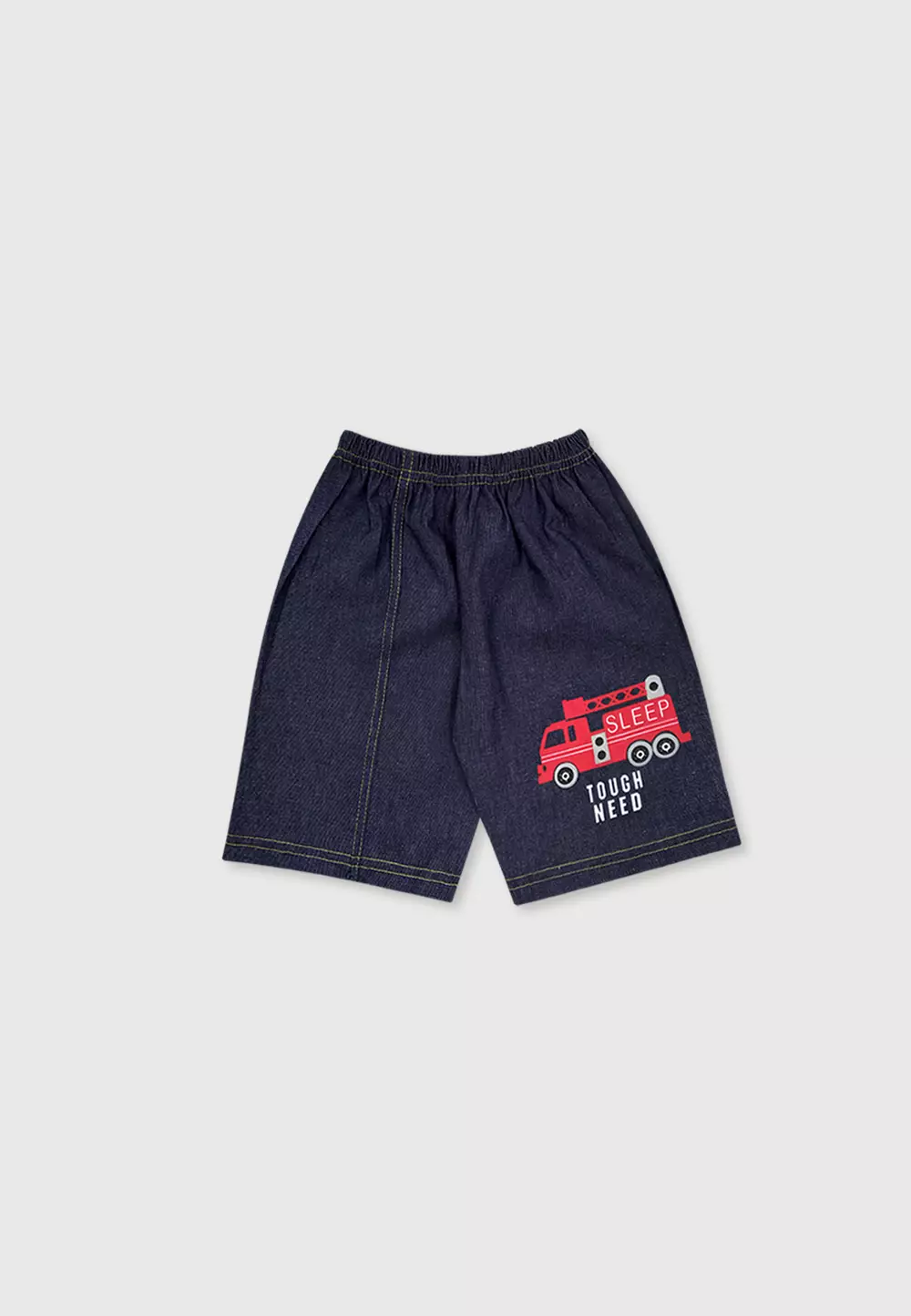 Wakakids Setelan Bayi Laki Laki Usia 12 Bulan Hingga 18 Bulan Baju Oblong Lengan Pendek Celana Jeans Motif Truck 2921 Kuning