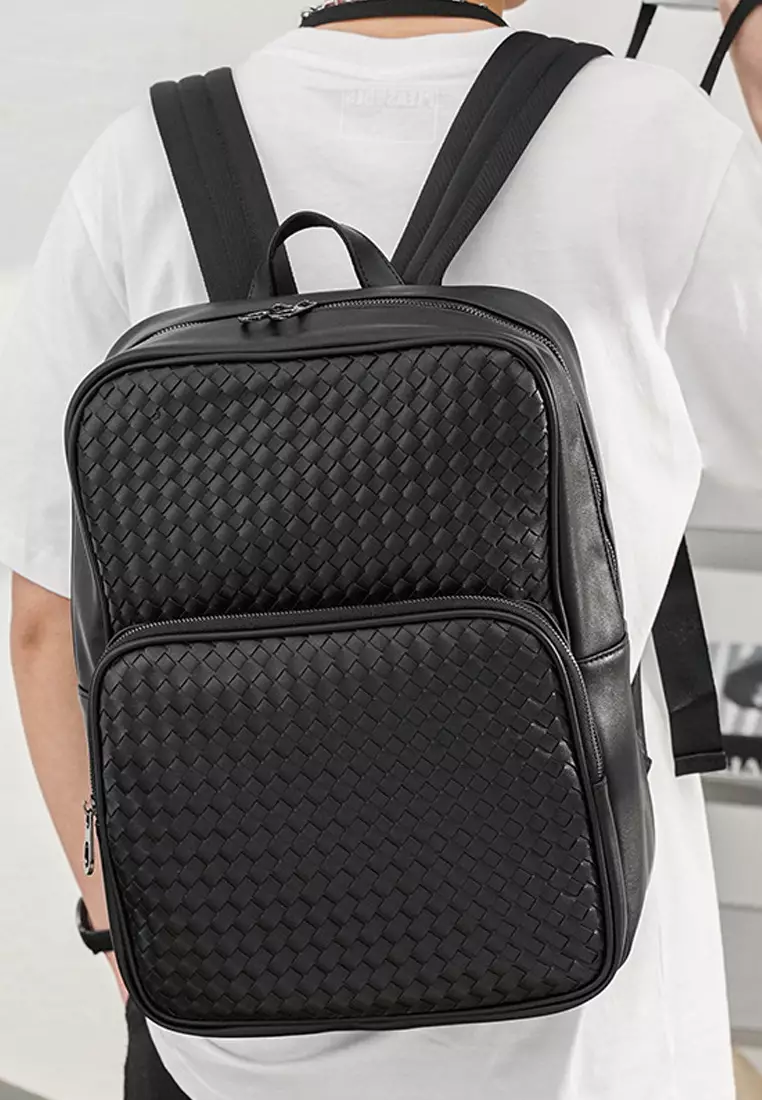 Woven Faux Leather Backpack ET-K4095