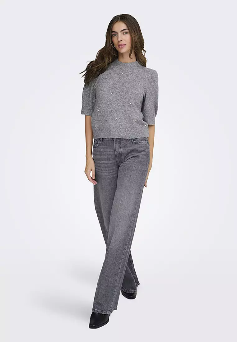 Half Sleeves Pullover Knit Sweater