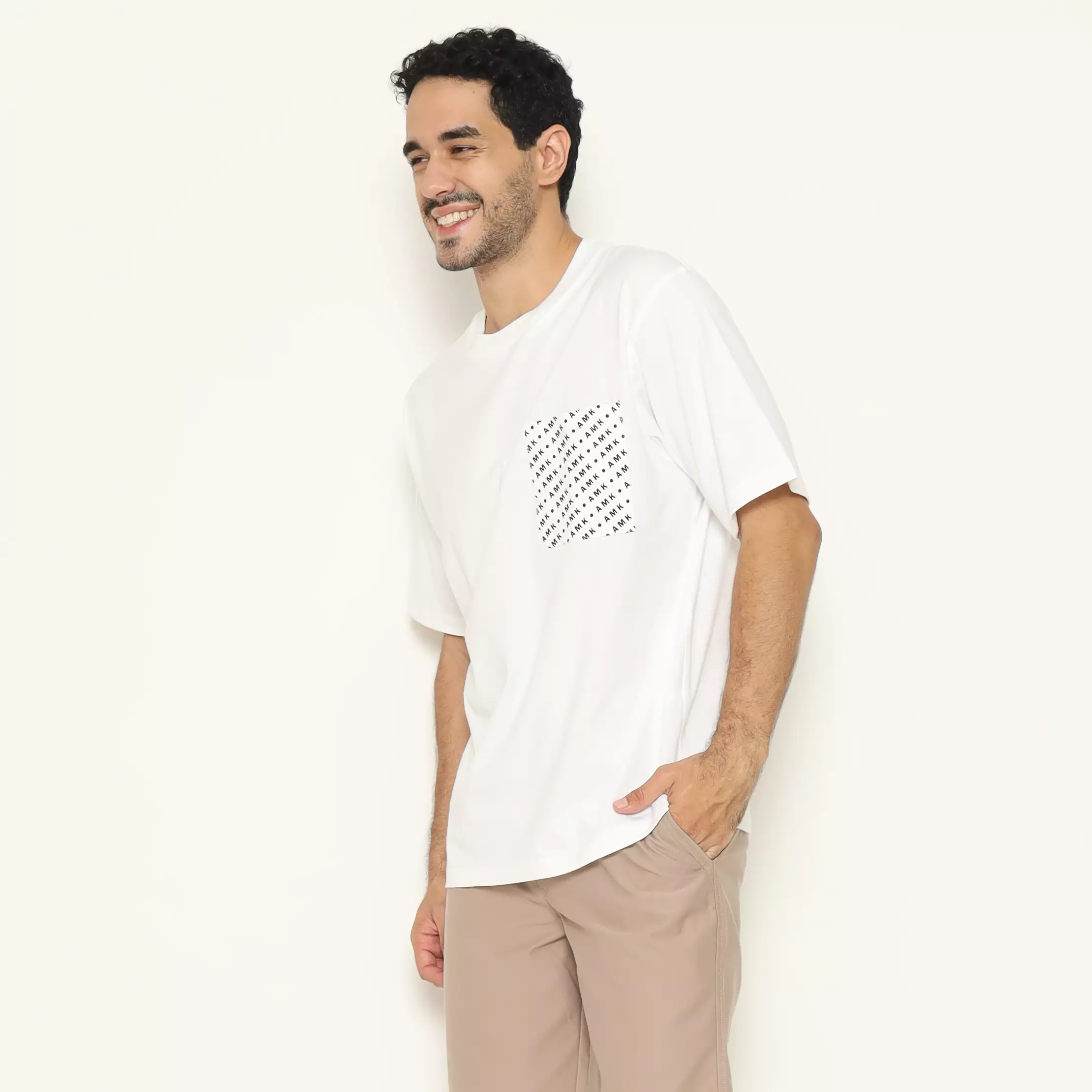 AMK Tshirt Polos Oversized  Pendek TS Sergei S/S White