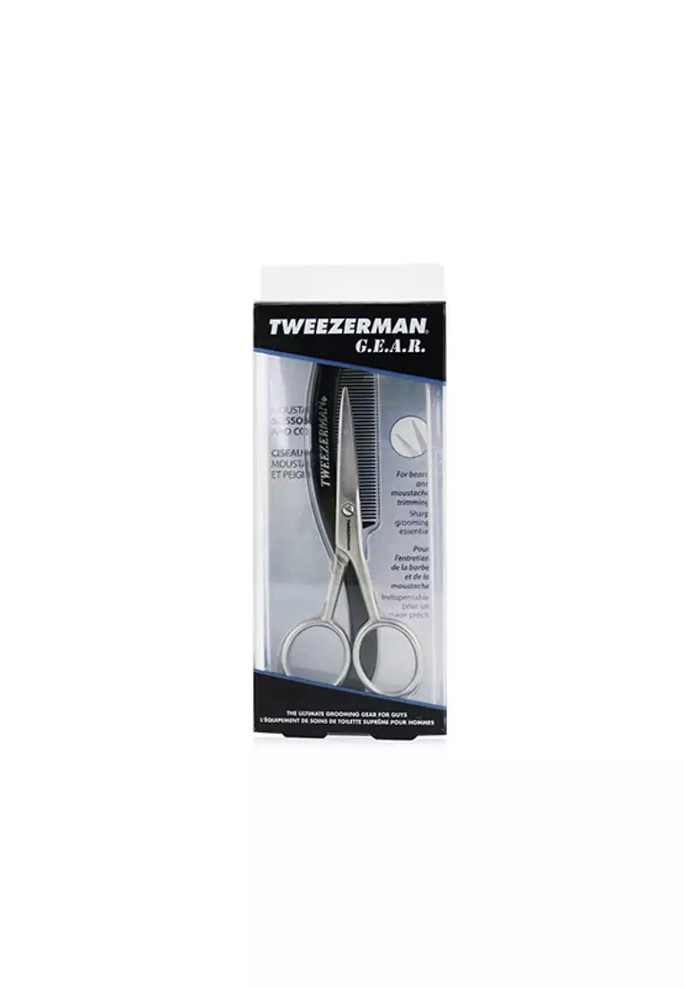 Buy Tweezerman Tweezerman G.E.A.R. Moustache Scissors & Comb (For