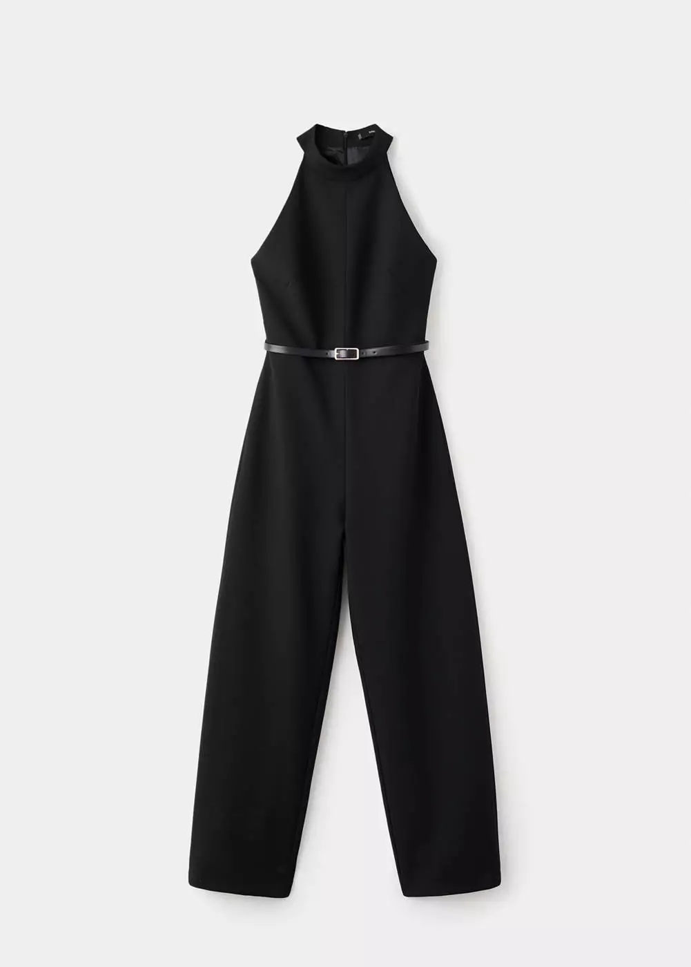 Halter neck jumpsuit dengan belt
