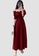 Miss M Curve red Front Drawstring Ruched Overlapped Off Shoulder Solid Dress 34C12AA7B8FCF4GS_2