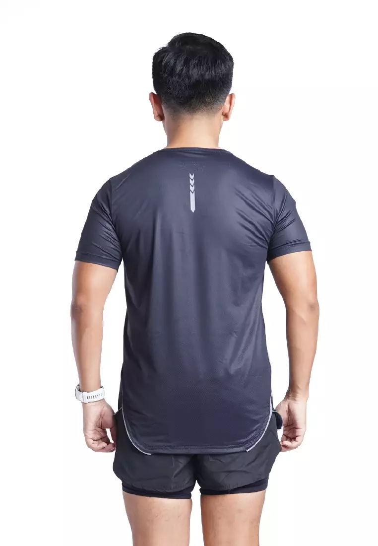 Tiento Jersey Running Kroom Men Baju Kaos Lari Pendek Dry Fit Pakaian Olahraga Pria Anti Bakteri