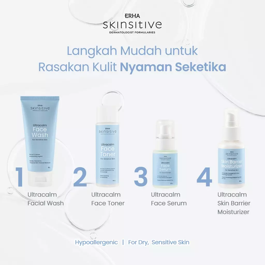 ERHA Twinpack Skinsitive Facial Wash 80g - Sabun Wajah Sensitif & Aman Untuk Semua Jenis Kulit