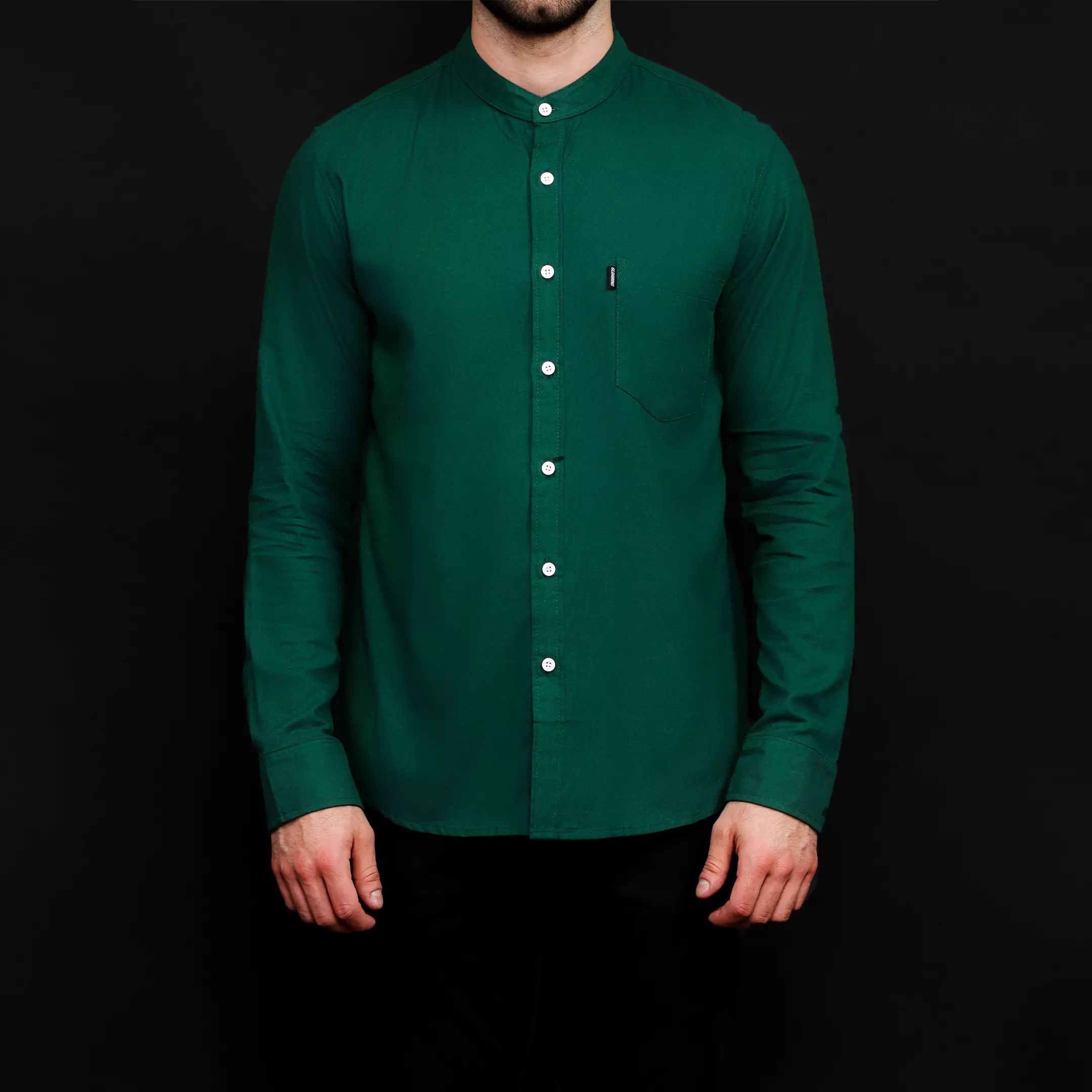 Kemeja Flanel Pria Panjang Polos Green