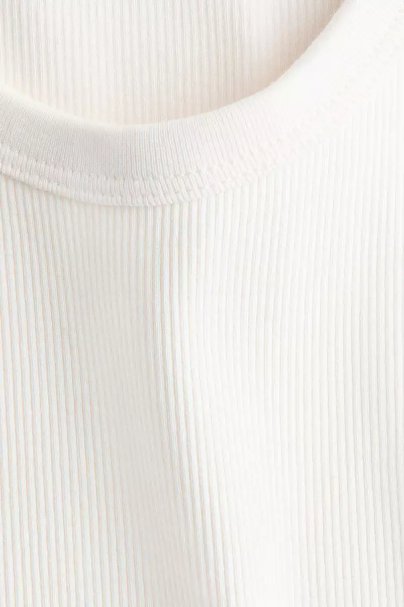 Ribbed cotton vest top