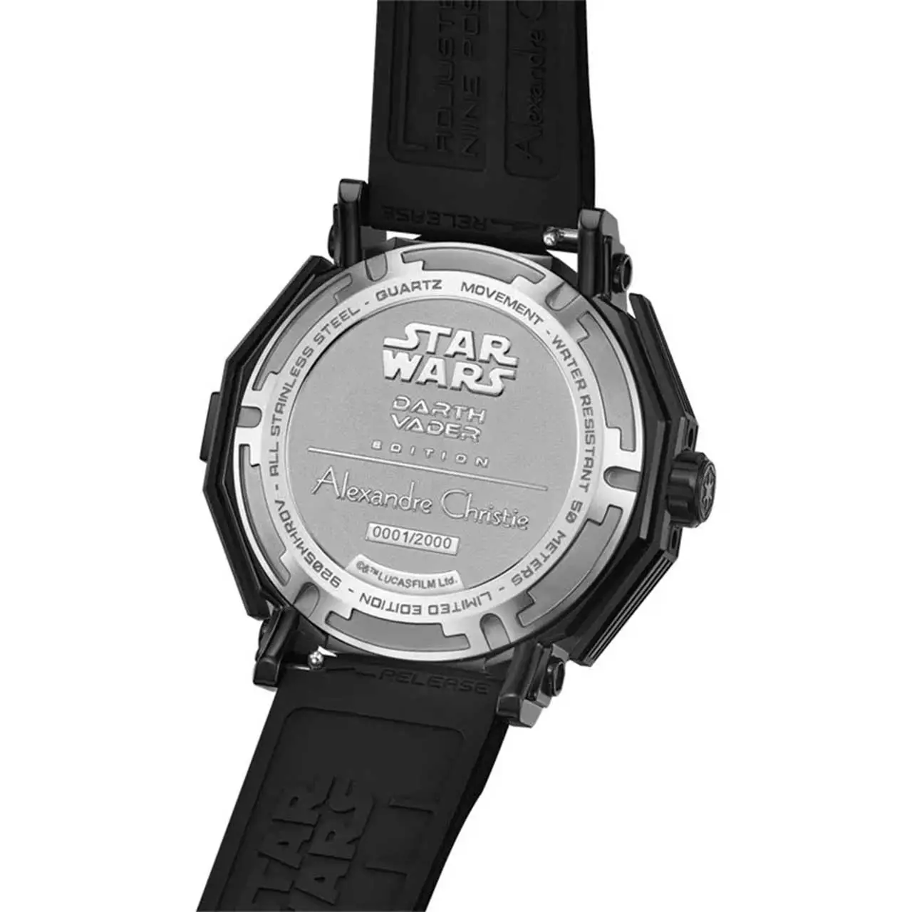 Alexandre Christie Star Wars - Death Star Limited Edition Jam Tangan Pria - Black - Rubber - 9205 MHRDV1