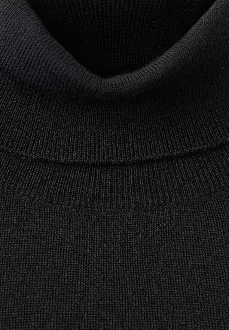 100% 美麗諾羊毛羅紋領套頭毛衣