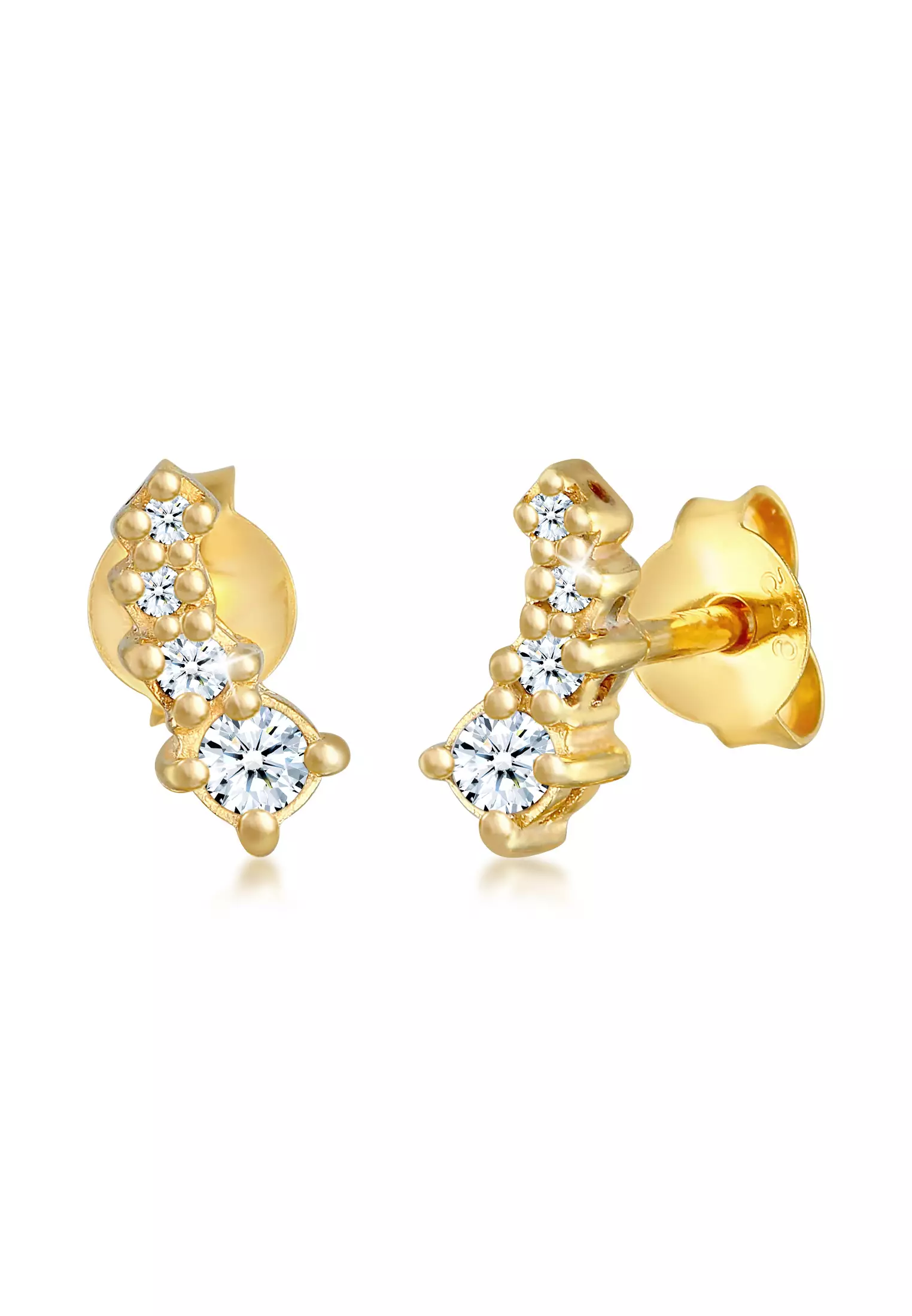 Gold plated 2025 diamond earrings