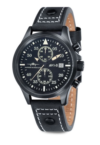 Hawker Hurrzalora taiwan 時尚購物網鞋子icane 多功能計時皮革手錶, 錶類, 指針型