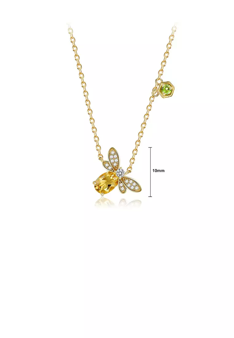 Gold plated bee necklace online