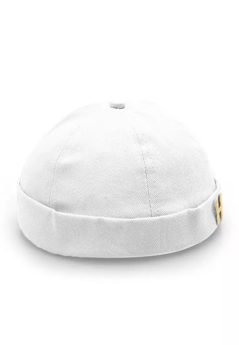 Kai Topi Peci Miki Hat Polos Pria Wanita Uniqe Design Material Cotton ORIGINAL - White