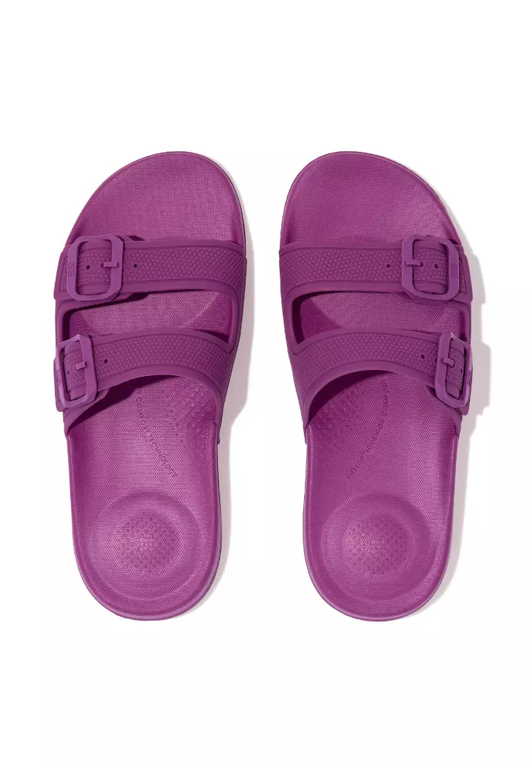 Buy Fitflop FitFlop iQUSHION Women's Two-Bar Buckle Slides - Miami ...