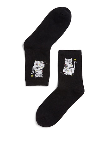 Monki black Print socks 14A85AA14AF4ACGS_1