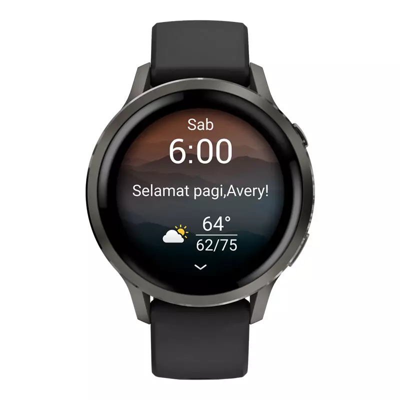 Jam Tangan Pria Garmin Venu 4 010-03013-42 Advanced GPS Smartwatch Digital Dial Slate Black Silicone Band