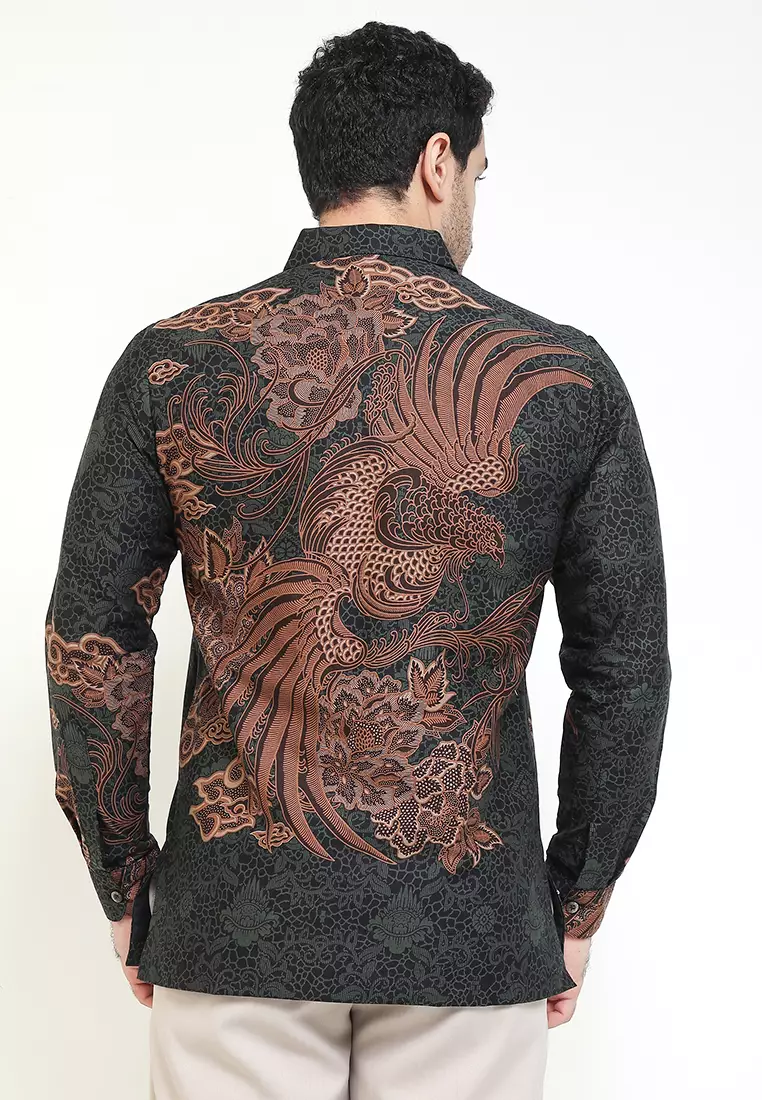 Kemeja Pria Lengan Panjang Furing Hazel Lining Black