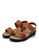 POLO HILL brown POLO HILL Ladies Hook and Loop Single Velcro Strap Sandals 516C7SH6C7313EGS_3