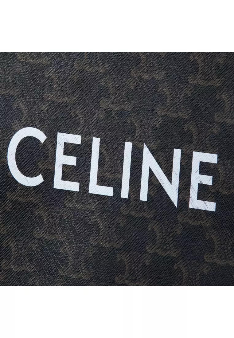 Pre-Loved Celine Small Triomphe Coated Canvas Clutch