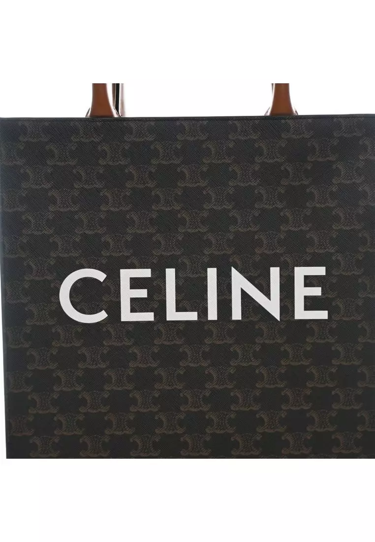 Pre-Loved Celine Small Triomphe Coated Canvas Vertical Cabas Tote