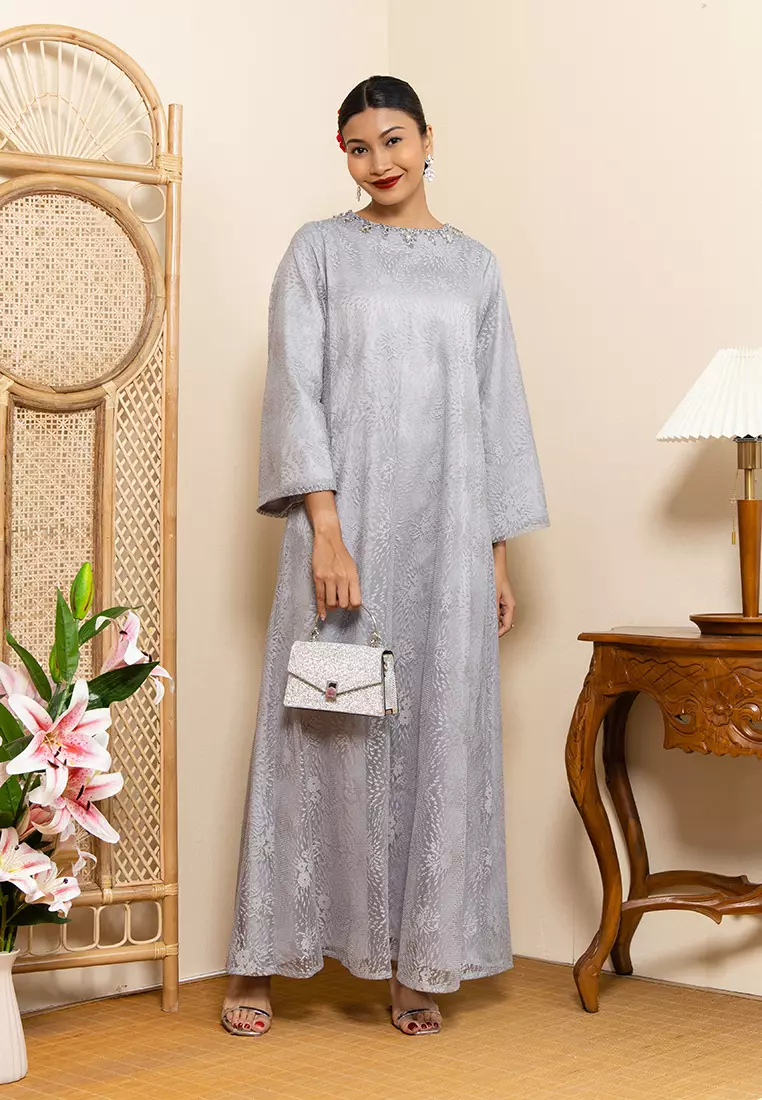 Jual Zalia Beaded Lace Abaya Dress Original 2024 ZALORA Indonesia