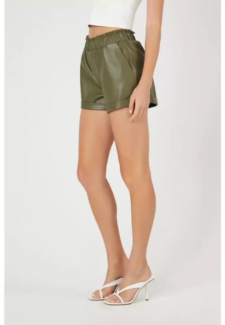 Leather shorts forever 21 deals