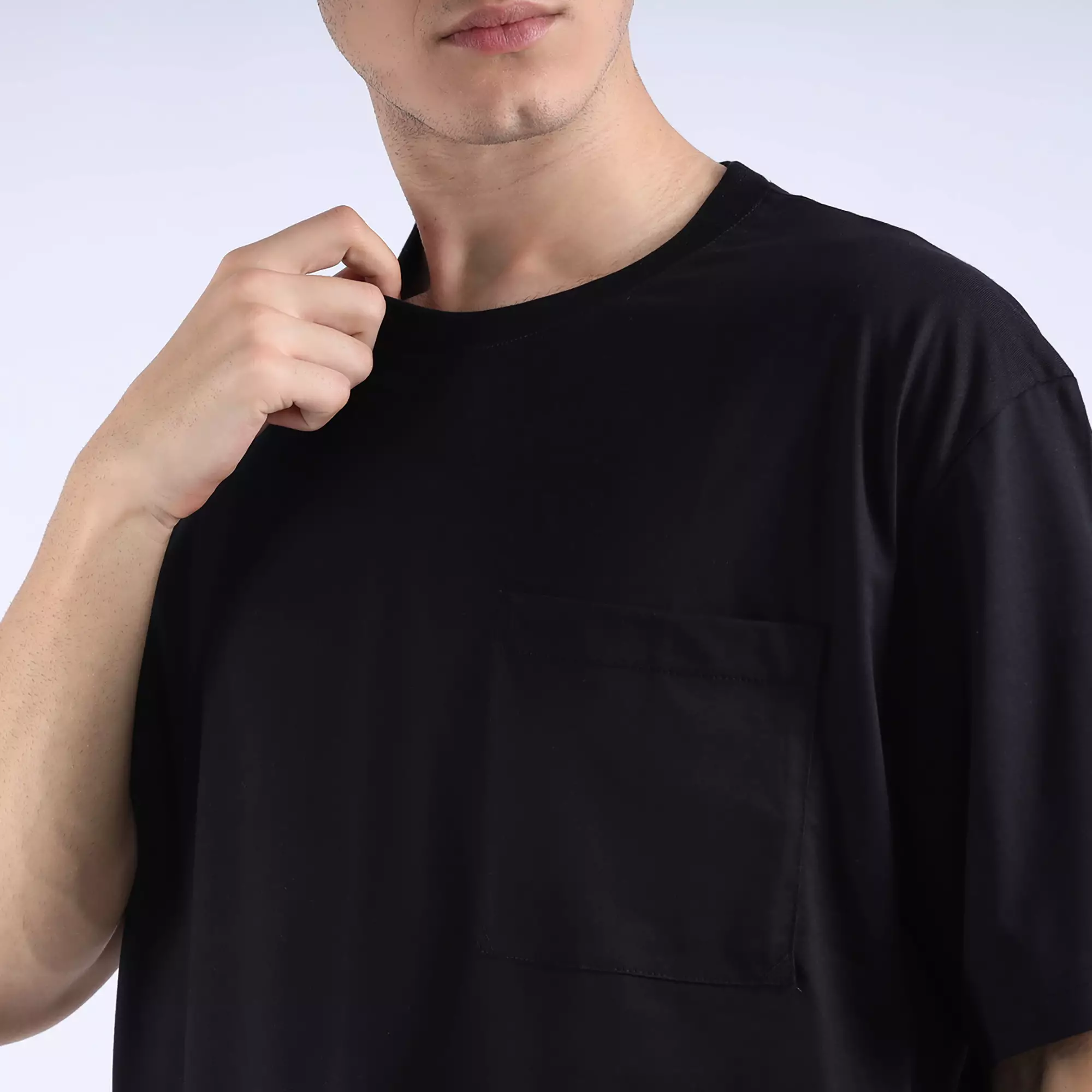 FACILITY by Larusso Work in Progress - Nial Oversize Pocket Tee - Jet Black