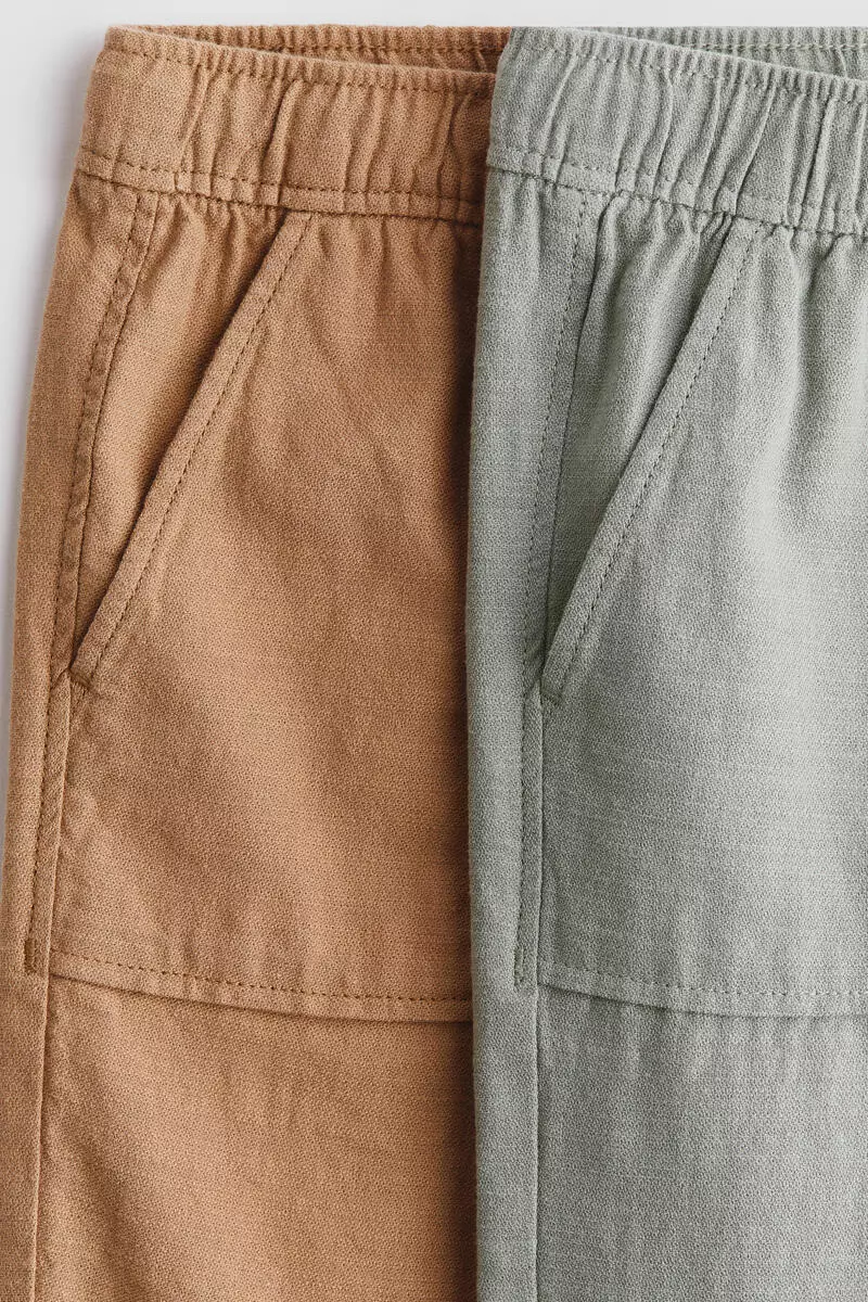 2-pack cotton drawstring trousers