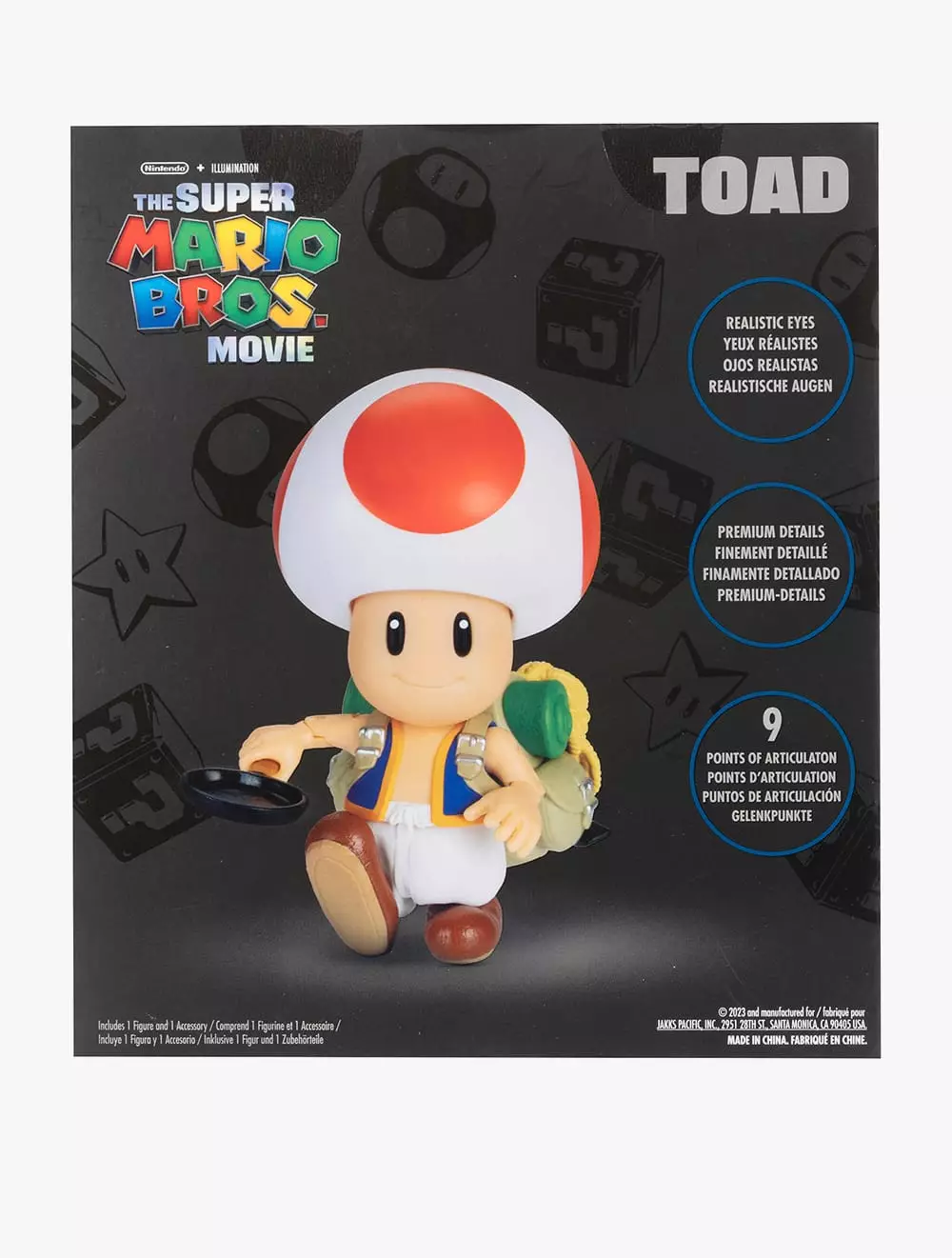 The Super Mario Bros Movie 5" Figure with Accessory – Toad - NTM41719I - multi