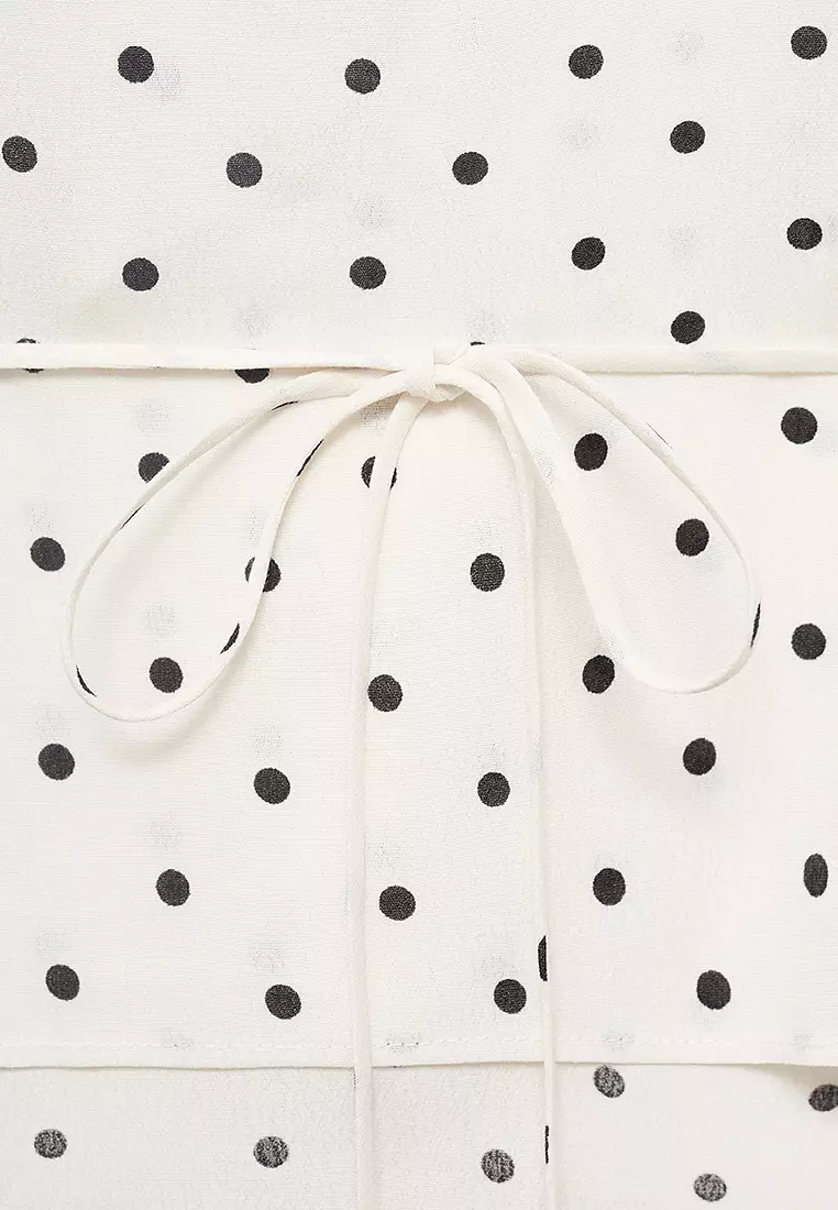 Polka-Dot Blouse With Ruffles